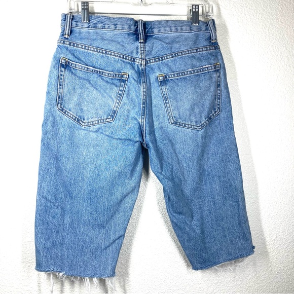 Everlane Women's O-S Boy Friend Cut Off Denim Shorts 27 Light Wash Button Fly - Picture 8 of 12